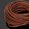 0.87 Cm Cordon rond cuir lisse Marron 3 mm