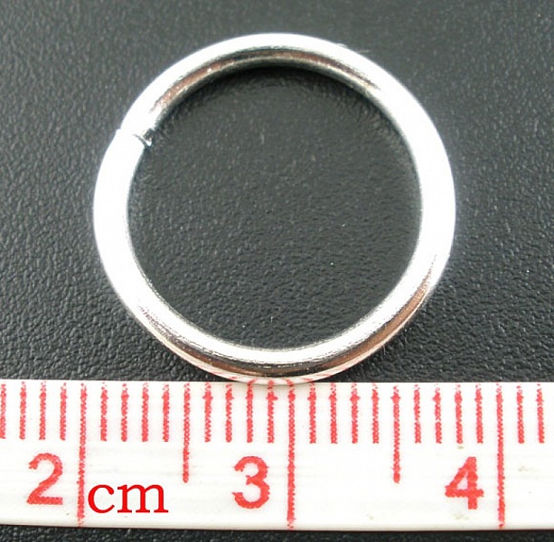 100 Anneaux de jonction &eacute;pais ouvert 16 mm Argent