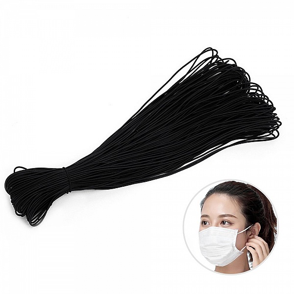 100 m&egrave;tres &Eacute;lastique rond 2.5 mm Noir