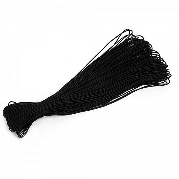 100 m&egrave;tres &Eacute;lastique rond 2.5 mm Noir