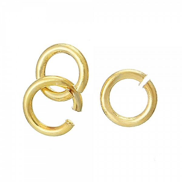 10 Anneaux de Jonction 04 mm Ouverts Plaqu&eacute; Or 18K N&deg;01