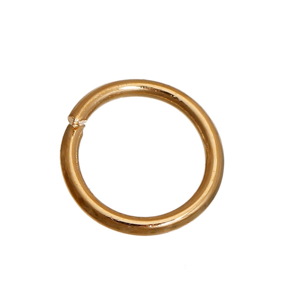 10 Anneaux de Jonction 06 mm 01 Ouverts Plaqu&eacute; Or 14K
