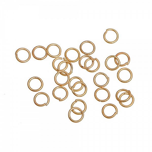 10 Anneaux de Jonction 06 mm 01 Ouverts Plaqu&eacute; Or 14K