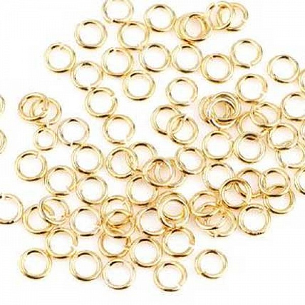 Anneaux de jonction ouverts plaqués or 4 mm pour bijoux.