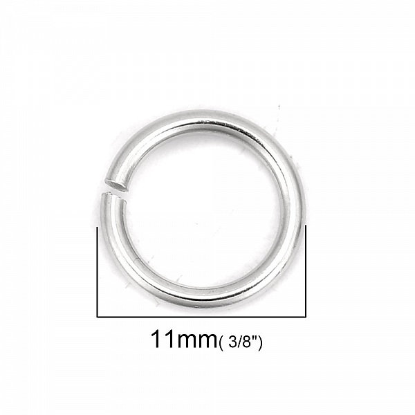 10 Anneaux de jonction ouvert 11 mm Inoxydable