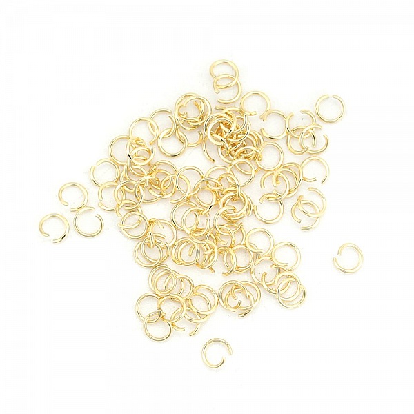 10 Anneaux de jonction ouvert 03 mm Inoxydable dor&eacute;