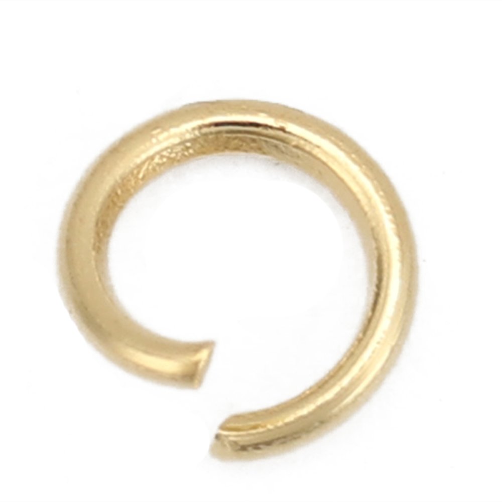 10 Anneaux de jonction ouvert 04 mm Inoxydable dor&eacute;