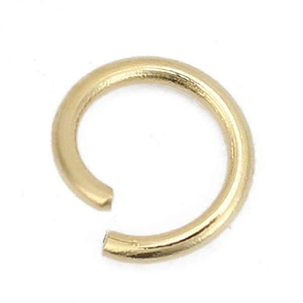 10 Anneaux de jonction ouvert 05 mm Inoxydable dor&eacute; N&deg;02