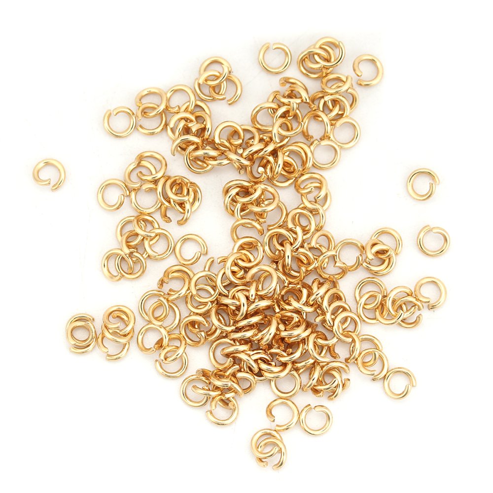 10 Anneaux de jonction ouvert 04 mm Inoxydable dor&eacute; N&deg;03