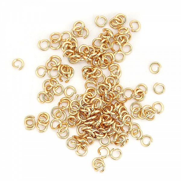 10 Anneaux de jonction ouvert 04 mm Inoxydable dor&eacute; N&deg;03