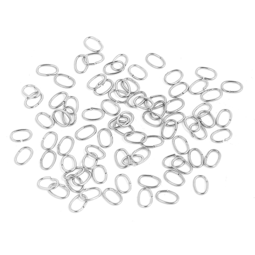 10 Anneaux de jonction ovale ouvert 07 X 4 mm Inoxydable