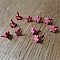 10 Attaches Parisiennes Fleurs paillet&eacute;es dor&eacute; 04- 07 mm