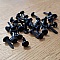 10 Attaches Parisiennes Rondes Noir 8 mm