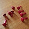 10 Attaches Parisiennes Rondes Rouge 8 mm