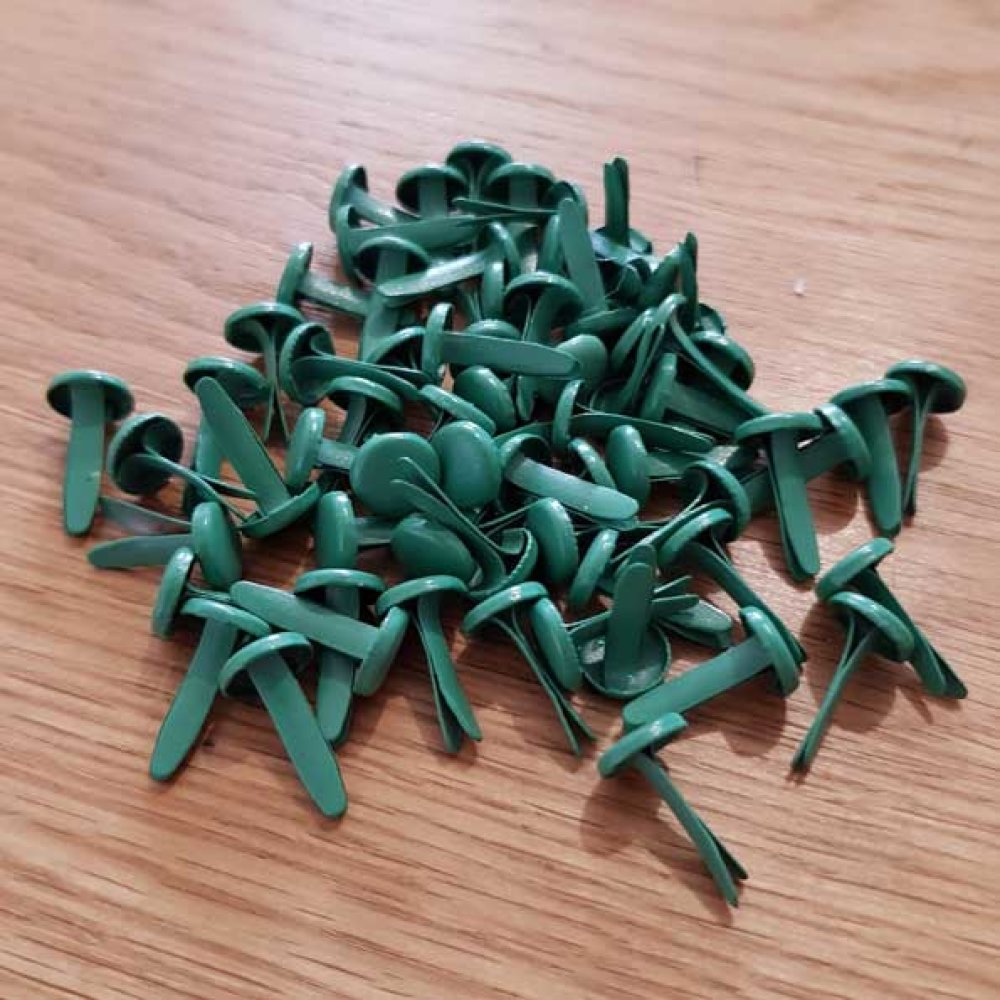 10 Attaches Parisiennes Rondes Vert Fonc&eacute; 8 mm