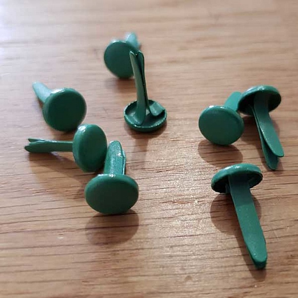 10 Attaches Parisiennes Rondes Vert Fonc&eacute; 8 mm