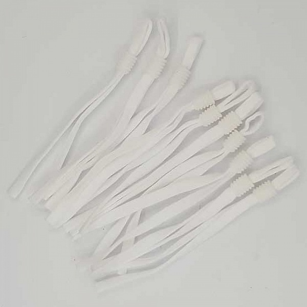 10 Bandes &eacute;lastiques cordon Blanc avec Boucle R&eacute;glable attache pour Masque. N&deg;02.