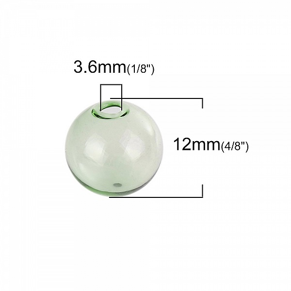 10 Boules en verre ronde de 12mm Vert &agrave; remplir