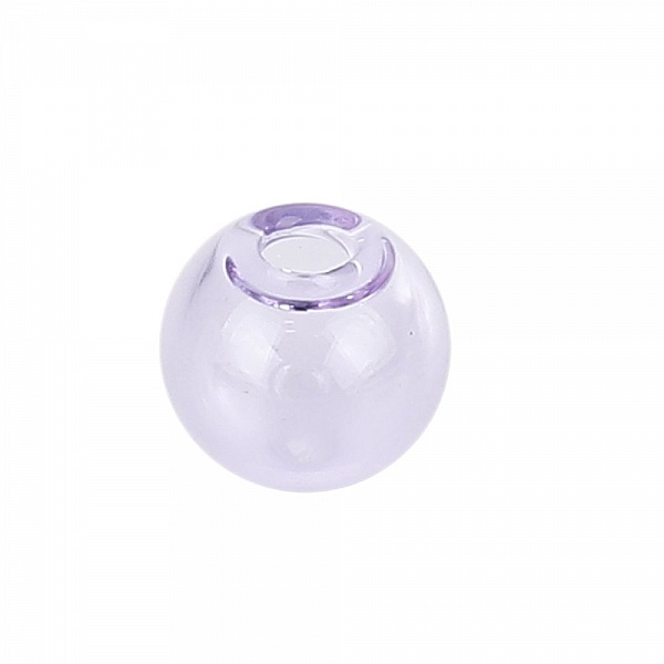 10 Boules en verre ronde de 12mm Violet &agrave; remplir