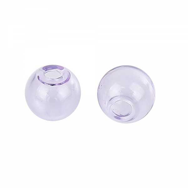 10 Boules en verre ronde de 12mm Violet &agrave; remplir