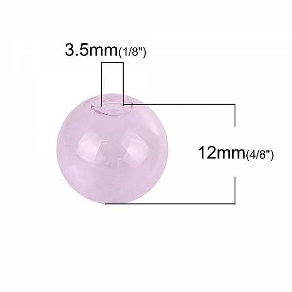 10 Boules en verre ronde de 12mm Rose &agrave; remplir