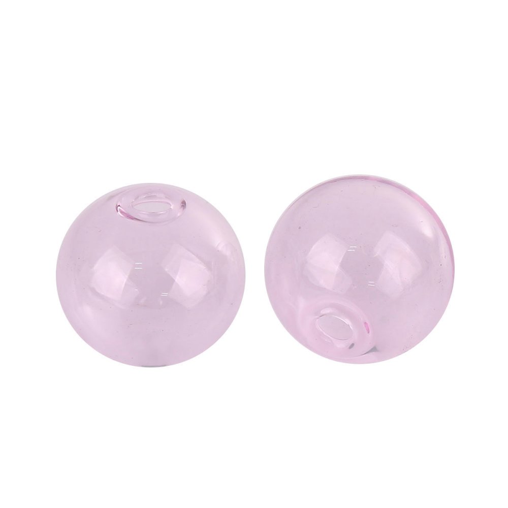 10 Boules en verre ronde de 12mm Rose &agrave; remplir