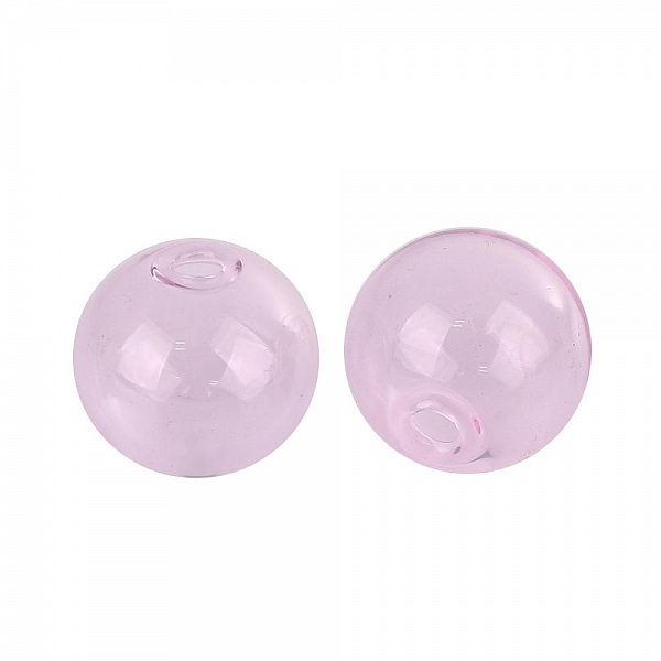 10 Boules en verre ronde de 12mm Rose &agrave; remplir