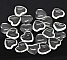 10 Cabochons C&oelig;urs 14 x 15 mm en verre loupe transparent N&deg;22