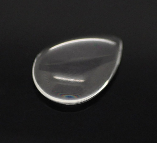 10 Cabochons Gouttes 13 x 18 mm en verre loupe transparent N&deg;24