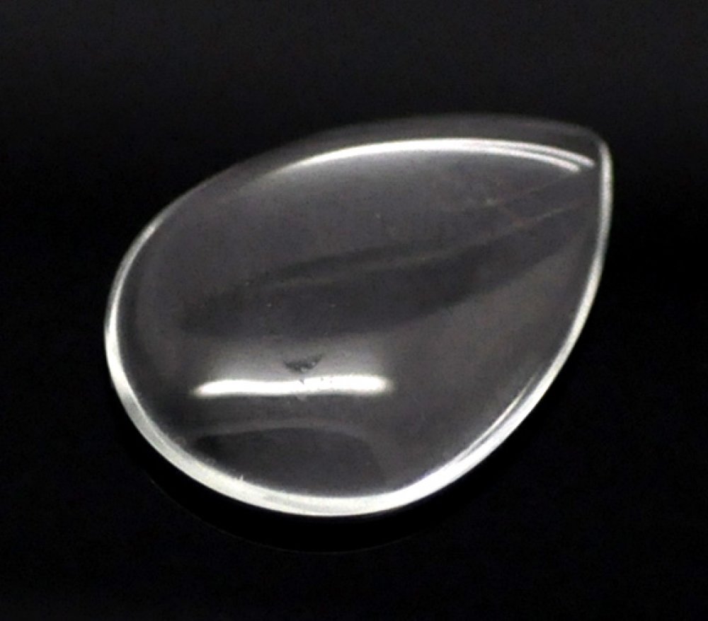 10 Cabochons Gouttes 18 x 25 mm en verre loupe transparent N&deg;25