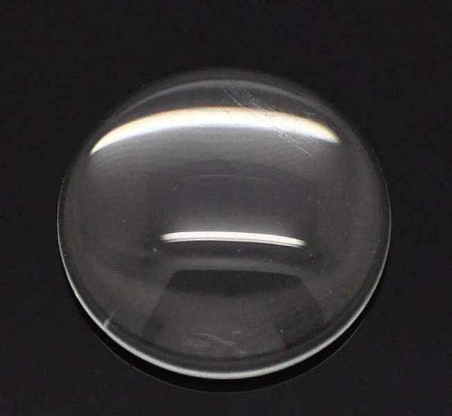 10 Cabochons Ronds 18 mm en verre loupe transparent N&deg;07