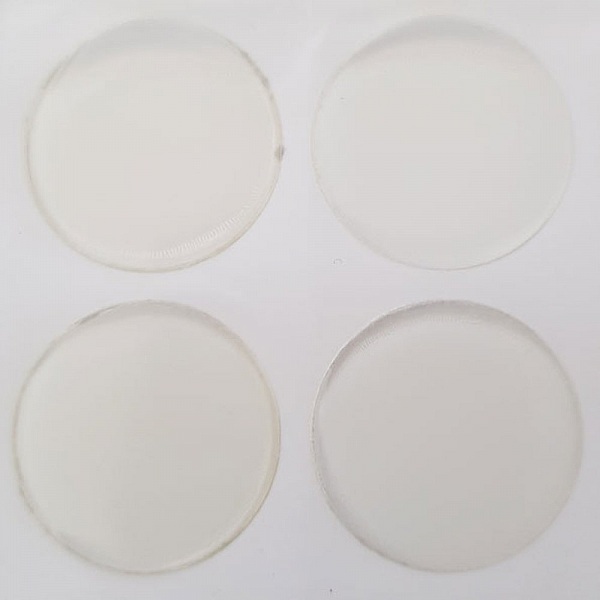 10 Cabochons autocollants en R&eacute;sine de 25 mm Transparent