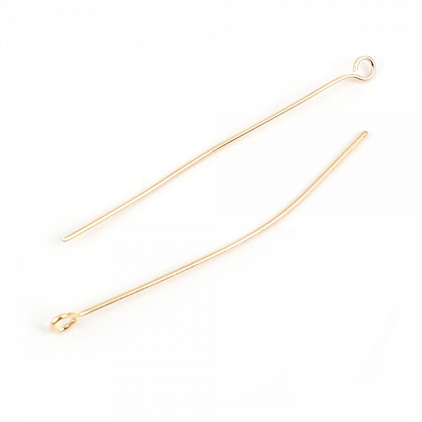 10 Clous 50 mm t&ecirc;te &oelig;il Plaqu&eacute; Or 18K