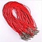 10 Colliers cordons simili cuir diam&egrave;tre 1.5 mm 40 cm Z6-05-3 Rouge 