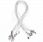 10 Colliers ruban organza et cordon enduit cir&eacute; blanc