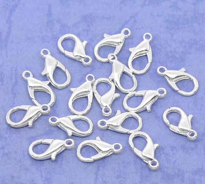 10 Fermoirs Mousqueton 14 x 08 mm.
