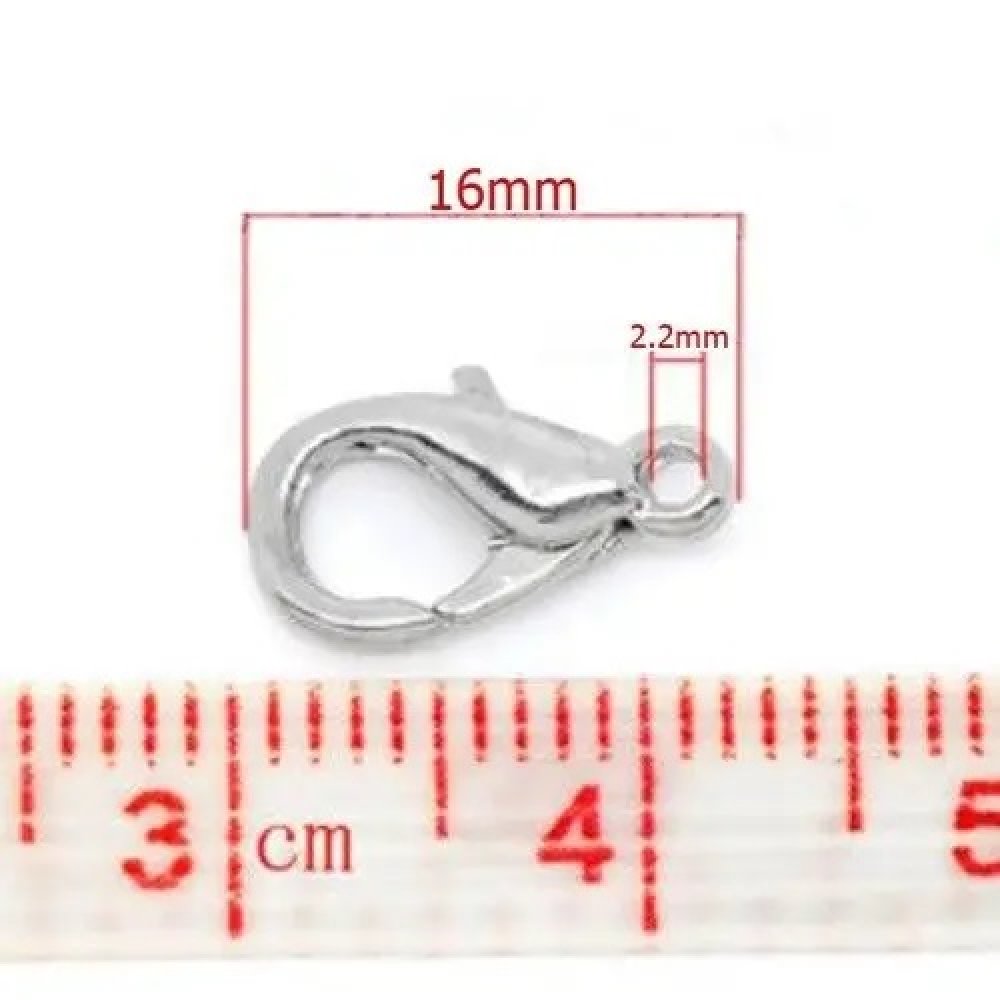 10 Fermoirs Mousqueton 16 x 09 mm.