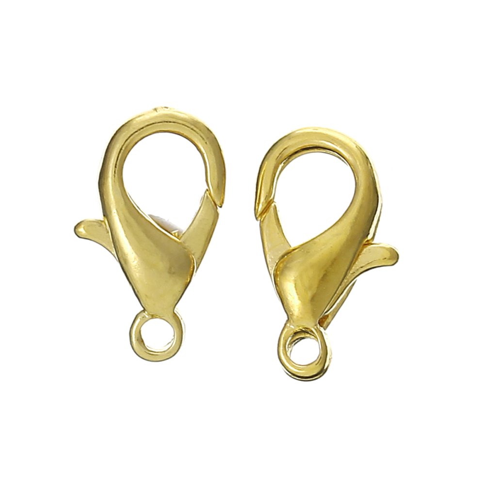 10 Fermoirs Mousqueton 10 x 06 mm dor&eacute;