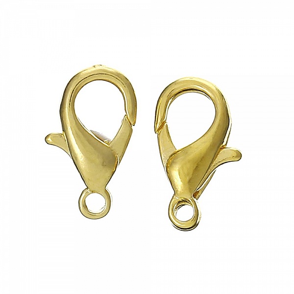 10 Fermoirs Mousqueton 10 x 06 mm dor&eacute;