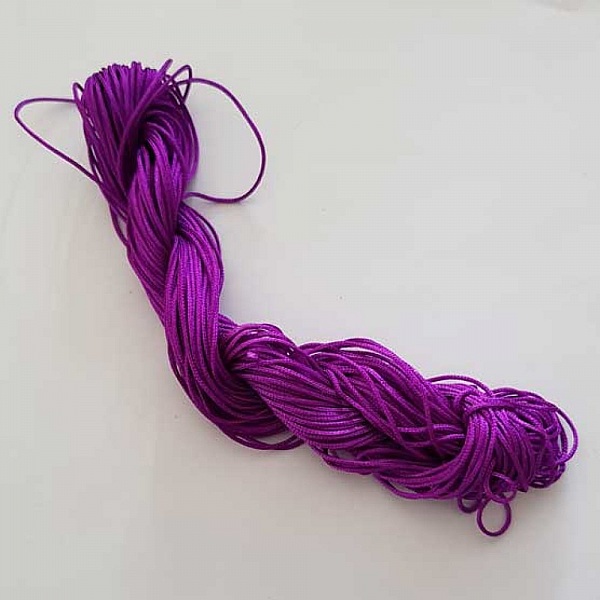 10 M&egrave;tres de Cordons 2 mm Nylon Tress&eacute;s Violet