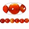 10 Perles Agate ( Chauff&eacute; ) Rond Rouge Orang&eacute; 8 mm Classement B