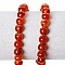 10 Perles Agate ( Chauff&eacute; ) Rond Rouge Orang&eacute; 8 mm Classement B