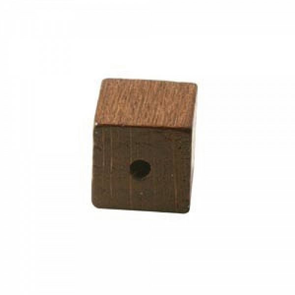 10 Perles Bois Cube / Carr&eacute; 10 mm Brun Fonc&eacute;