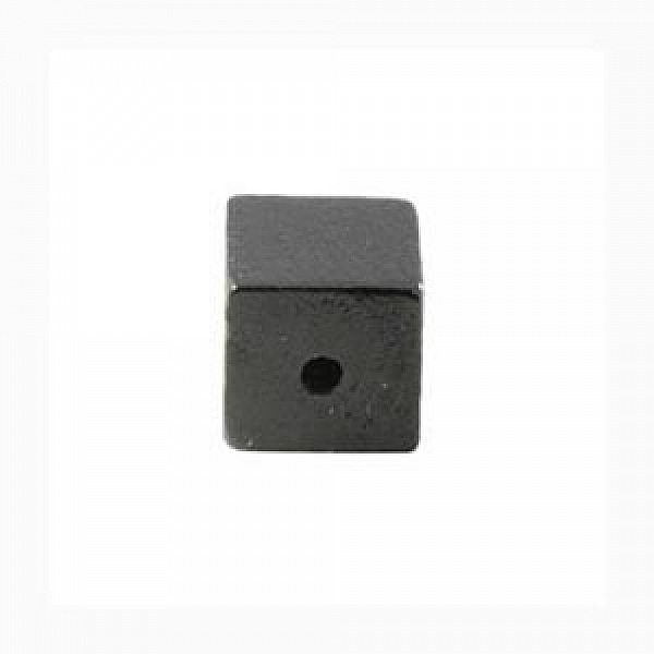 10 Perles Bois Cube / Carr&eacute; 10 mm Noir