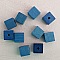 10 Perles Bois Cube / Carr&eacute; 10 mm Turquoise