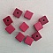 10 Perles Bois Cube / Carr&eacute; 10 mm Vieux Rose