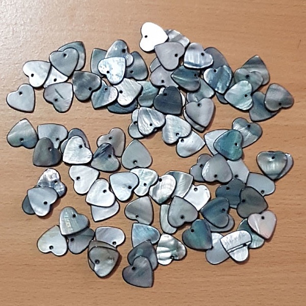 10 Perles breloques Pendentifs Nacres C&oelig;ur 17mm Bleu Vert