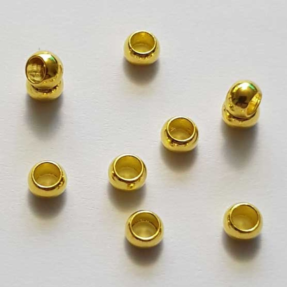 10 Perles &agrave; &eacute;craser de 3 mm dor&eacute;