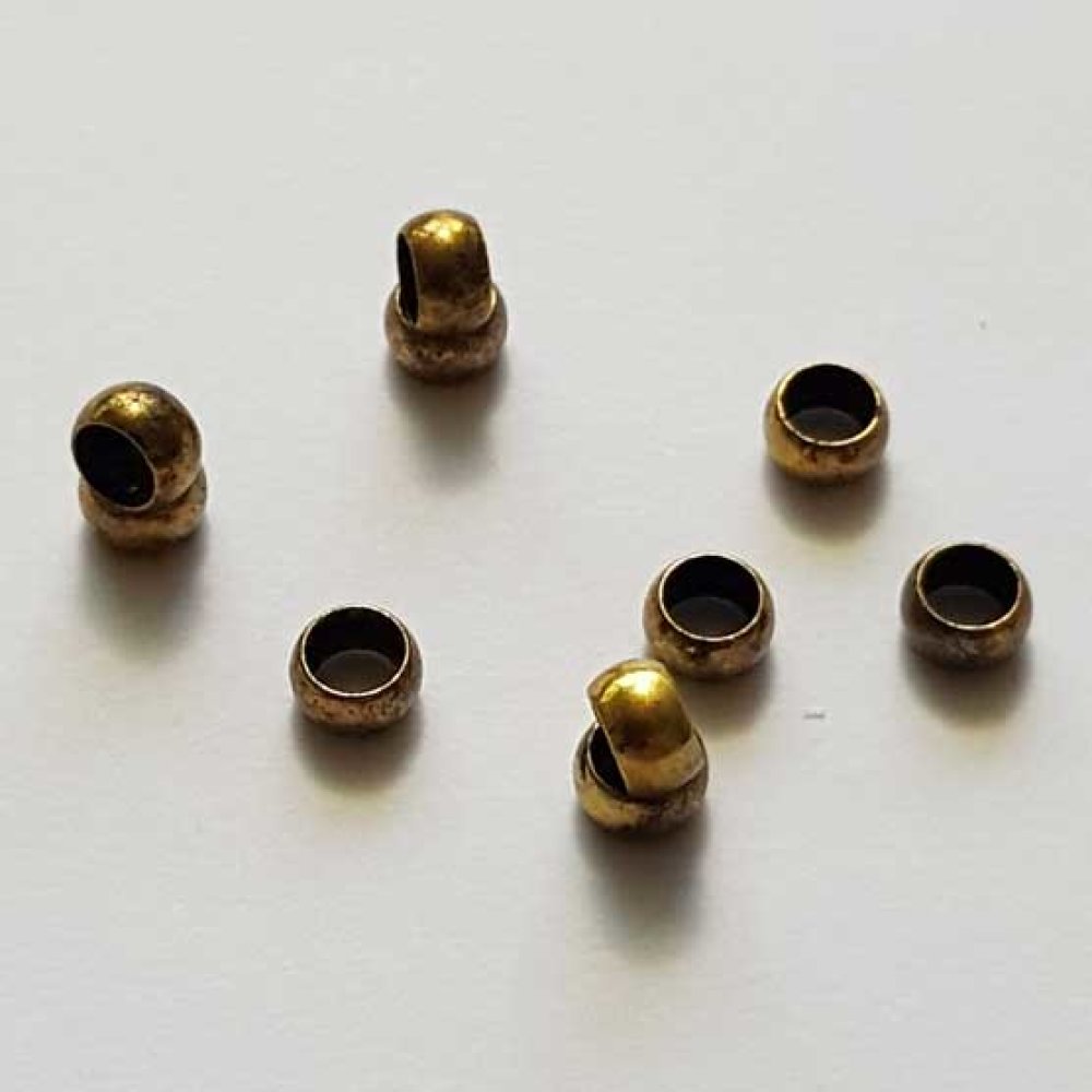 Perles à écraser de 3 mm couleur bronze pour bijoux.