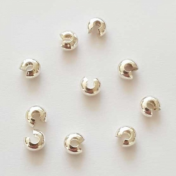 10 Perles &agrave; &eacute;craser cache n&oelig;ud de 4 mm argent